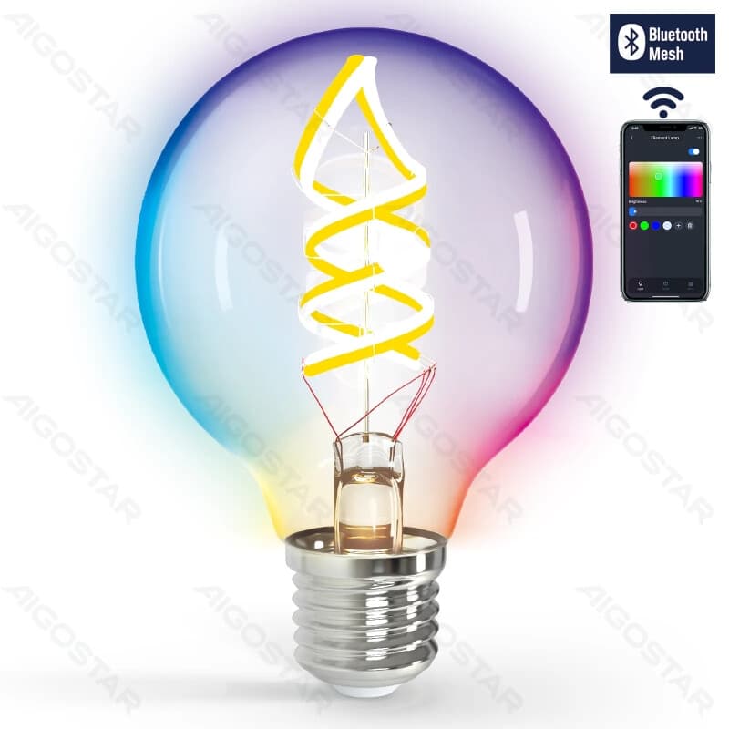 Aigostar Bluetooth Mesh smart filamentlamp G95 4,9 W RGBW