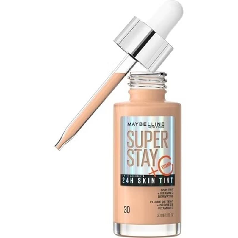 Maybelline Skin tint foundation met vitamine C, langhoudend tot 24 uur, veganistische formule, tint 30, 30 ml