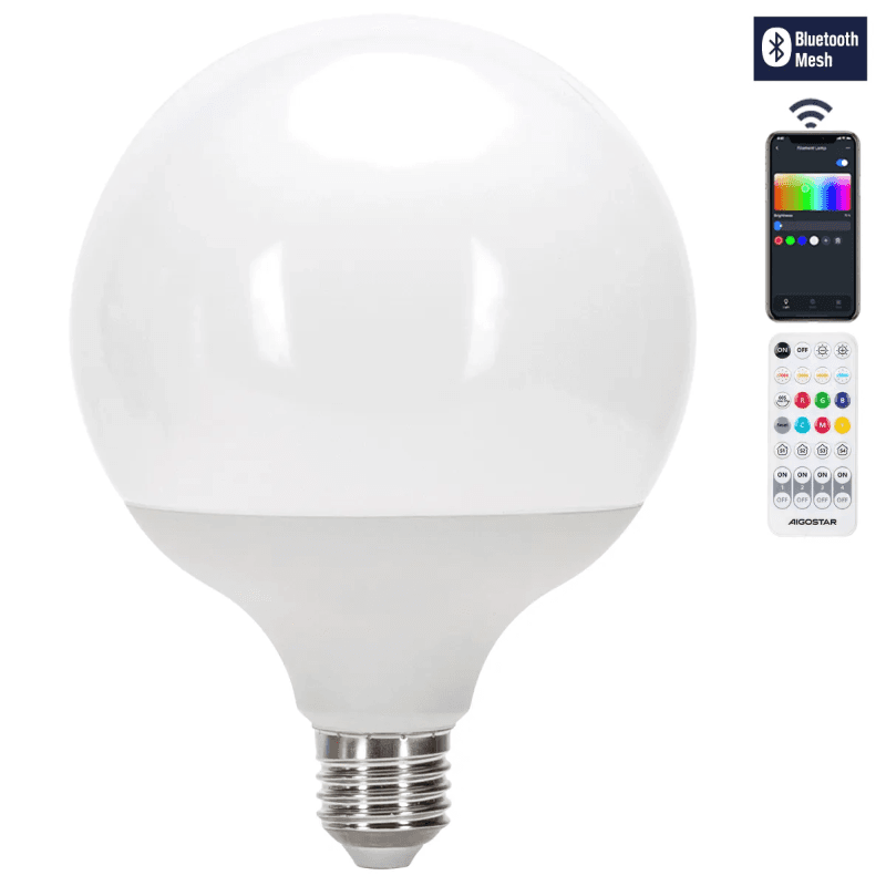 Aigostar bluetooth MESH slimme mirage lamp G120 E27 18 W RGBW
