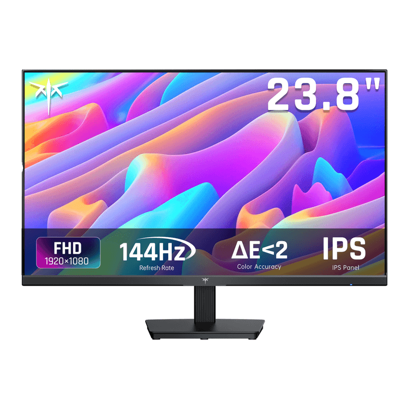KTC 24 Zoll Monitor, FHD 1920×1080 IPS Bildschirm, 144Hz, Adaptive Sync, 5ms MPRT, 99% sRGB, 95% DCI-P3, ΔE<2, Hardware-Blaulichtfilter, Flicker-Free, HDMI, DisplayPort, H24B9S