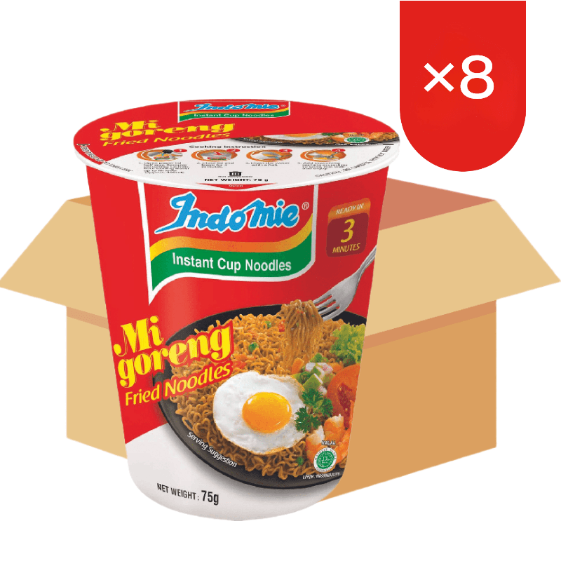 Indomie Mi Goreng Roerbak Noedels Cup 8 x 70 g Doos (Indonesië Import)