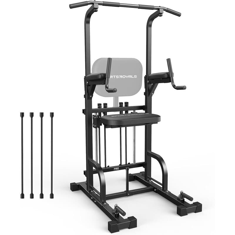 Sportsroyals - Power Tower 204 kg - Dipstation & Pull-up stang - Thuis krachttraining