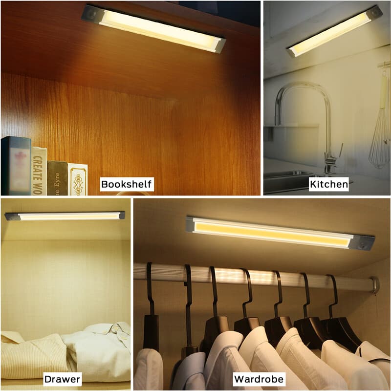 Licht bewegingssensor-nachtlampje, 36 Epistar 4014 SMD-LED's, 400 lm, handdoekbediening, USB-oplaadbaar, voor slaapkamer, babykamer en kledingkast