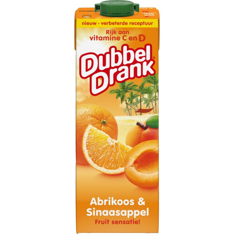 DubbelDrank Abrikoos Sinaasappelsap - 1 L