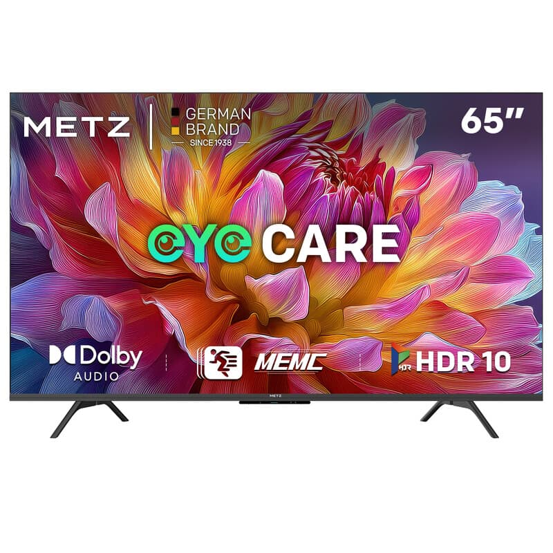 METZ 65MUF7000Z 65-inch (165 cm) Google TV met Eye Care (oogbescherming), 4K UHD, Dolby Vision & Atmos, HDR10, functie om de afstandsbediening te lokaliseren, drievoudige tuner, CI+ (energieklasse F)