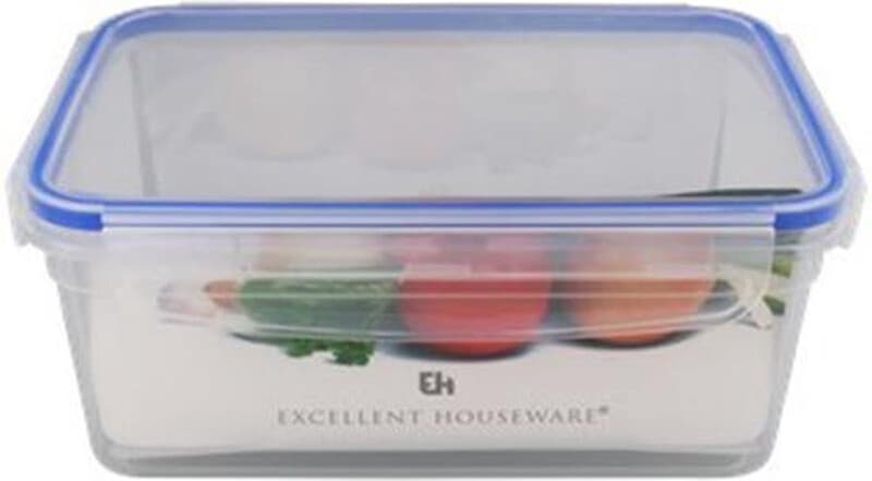 Opslagdoos Plastic - Transparant/Blauw, 2200 mL
