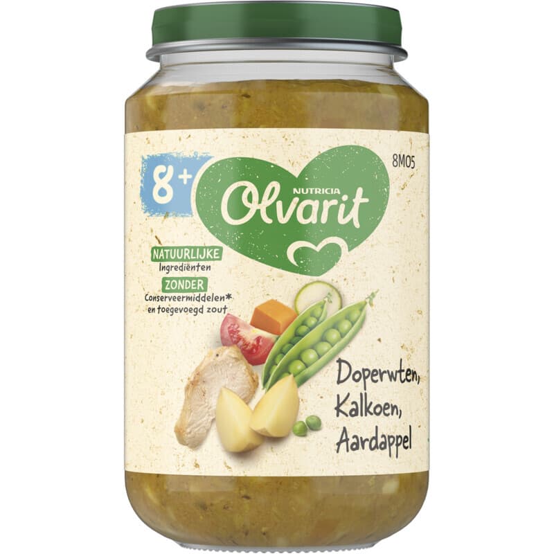 Olvarit Erwten met kalkoen en aardappel 8+ maanden 200 g