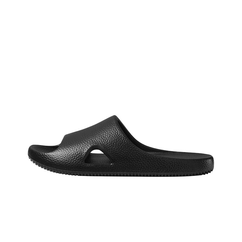 PUXI badslippers van lycheehout, parelzwart, maat 42-43, unisex, minimalistische mode