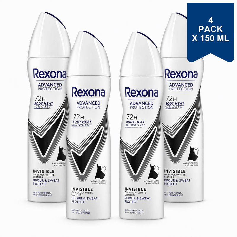 Rexona Deospray Advanced Protection Invisible 150 ml (4-Pack)