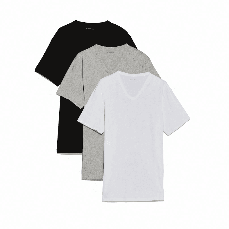Calvin Klein MP1 t-shirt met korte mouwen en v-hals, 3-pack, zwart/wit/grijs gemêleerd, heren L