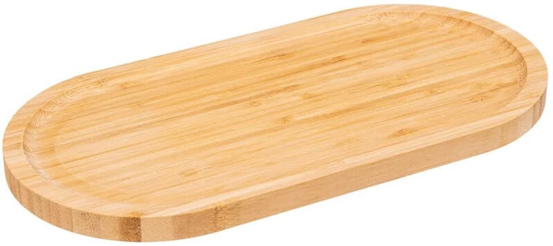 Secret de Gourmet Bamboe Serveerplaat - Ovaal, 30 x 15 cm, Natuurlijk