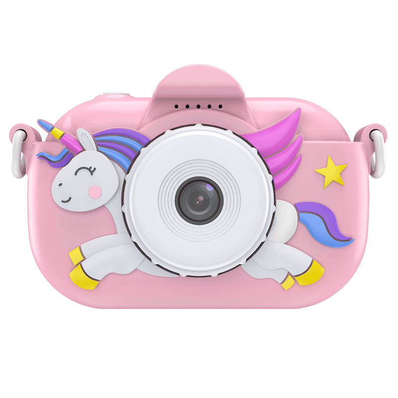 Songdian Kindercamera met cartoon-softcover – Geweldig kerst-, verjaardags- en feestgeschenk voor kinderen – Roze