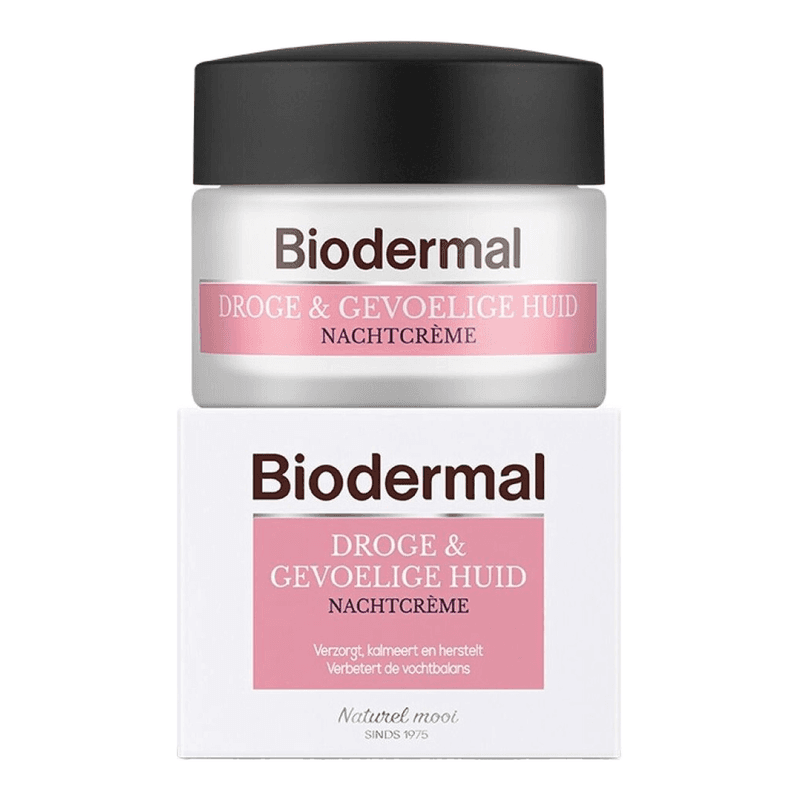Biodermal Nachtcrème Droge & Gevoelige Huid - Hydrateert en herstelt - 50ml