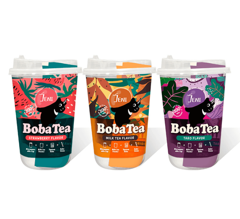 JENI bubbelthee-mix 3 bekers x 85 g (taro, melkthee, aardbei)