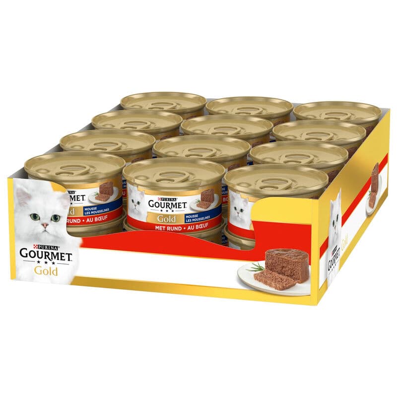 Gourmet Gold Kattenvoer in Blik Rundvlees 24x85 g