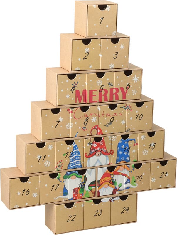Koopman Adventskalender Kerstboom - 37 x 6,2 x 46,5 cm