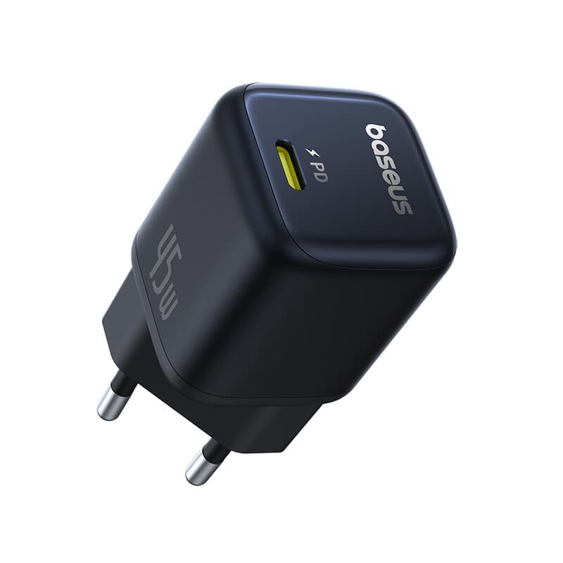 iPhone17-compatibele Baseus PicoGo Gallium Nitride Snellaadadapter 1C 45W Interstellaire Zwart