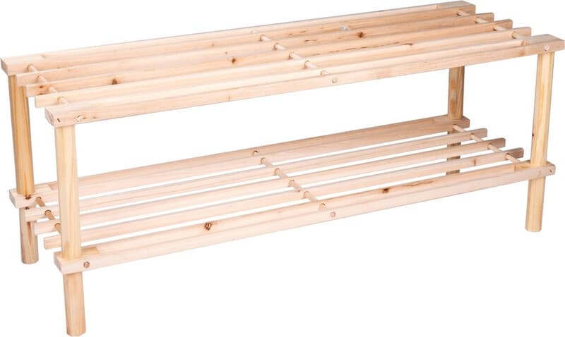 Alpina Bamboe Schoenenrek - 2 Niveaus, Bruin, 74 x 26 x 29,5 cm
