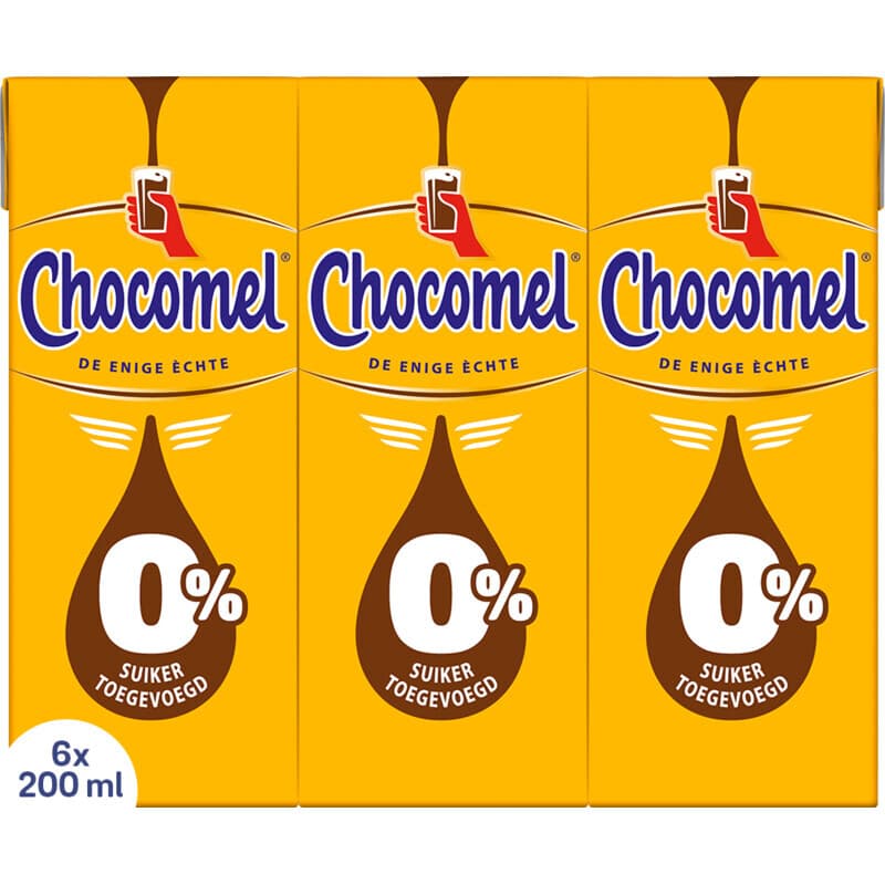 Chocomel Zero Sugar Chocolate Milk - 6 x 200 ml