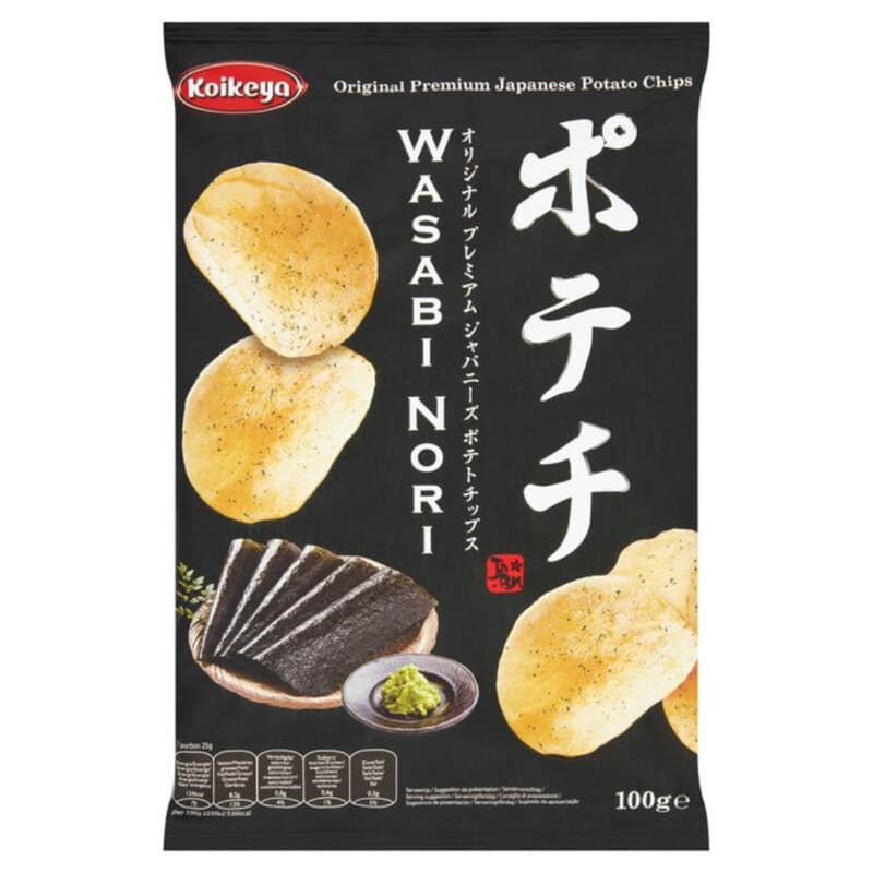 Koikeya Potechi Japanse Aardappelchips - Wasabi Nori 100 g