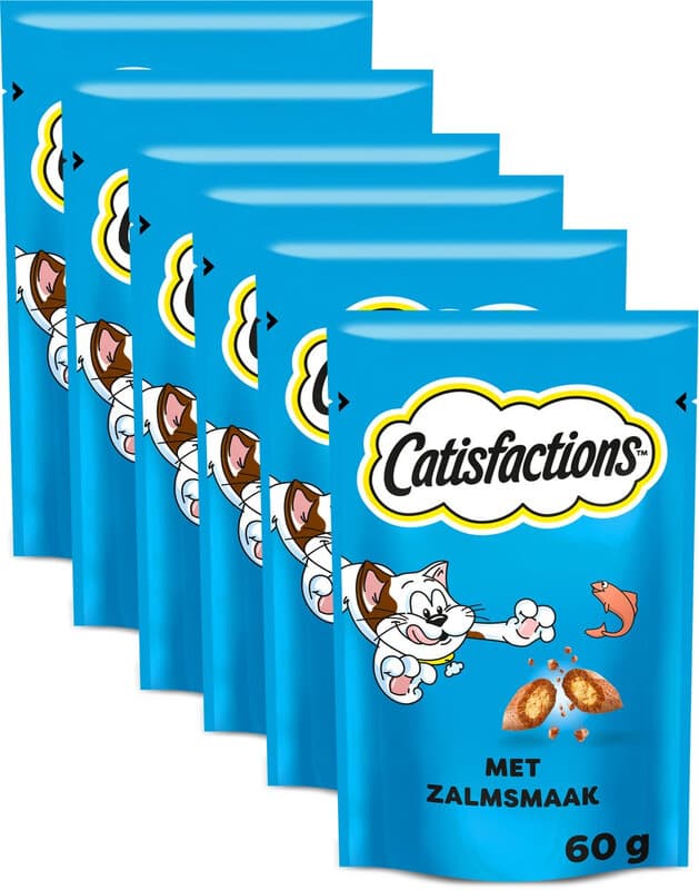 Catisfactions Kattensnacks Zalm Smaak 6x60 g