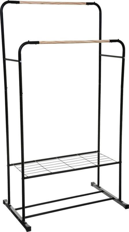 5five Blackwood Dubbele Metalen Kledingrek - Zwart, 82 x 50 x 153 cm