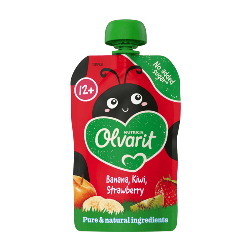 Olvarit Knijpfruit 12+m Aardbei Banaan Kiwi 100 gr