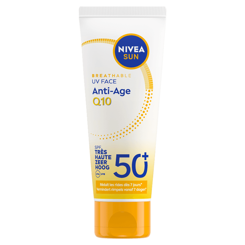 NIVEA SUN UV Face Anti-Age Q10 SPF50 - Zonnebrand Gezicht - Anti Rimpel Zonnebrandcrème - Anti-Age - 40ml