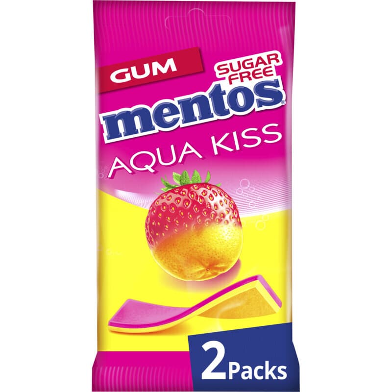 Mentos Aqua Kiss Aardbei Mandarijn - 52 g