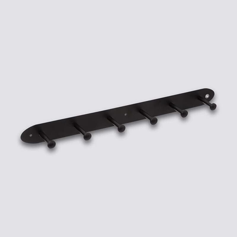 5five Zwarte metalen kapstok - 6 haken, 55 cm