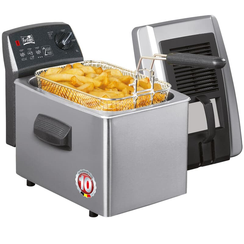 FRITEL Friteuse - Turbo SF® 4170 - Friteuse met filterdeksel - Friteuse voor olie en vast vet - Friteuse voor 2-4 personen met kijkvenster - 2400W - 3L