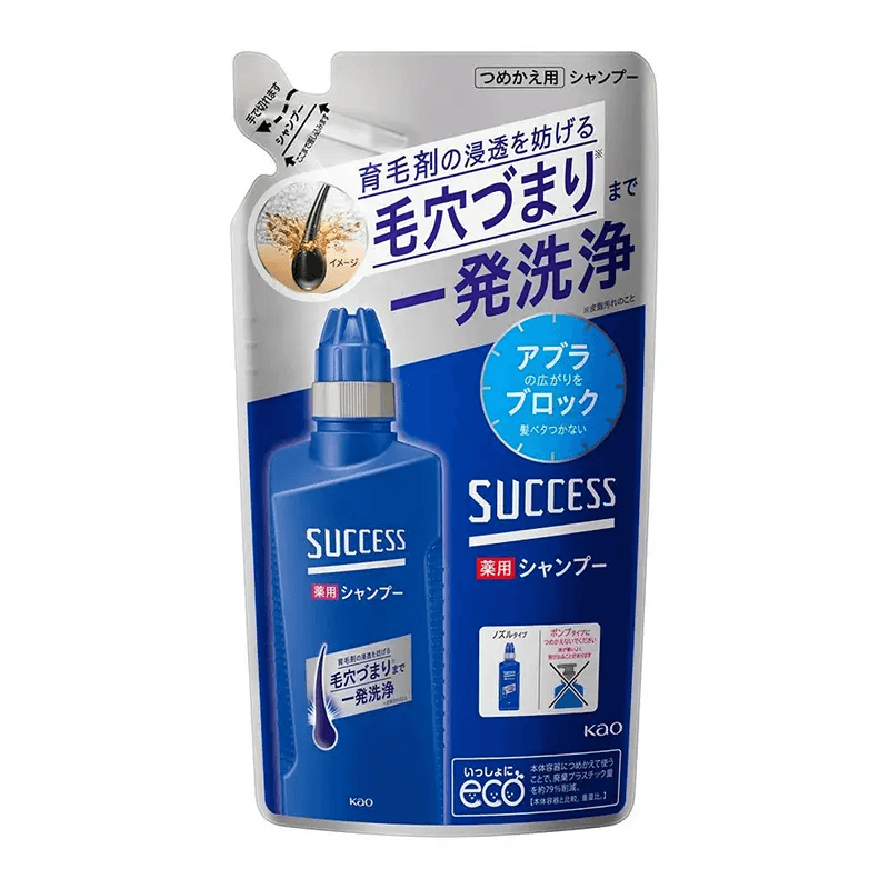 Kao dieptereinigende siliconenvrije shampoo navulling voor heren 320 ml