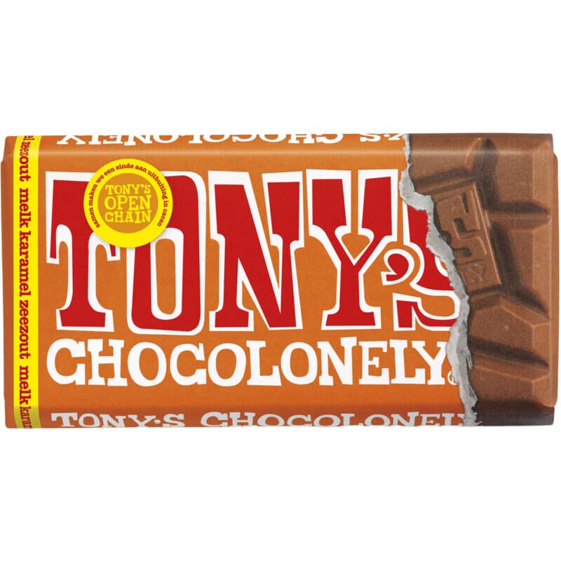 Tony's Chocolonely Melk Chocolade Reep Karamel Zeezout - 90 g