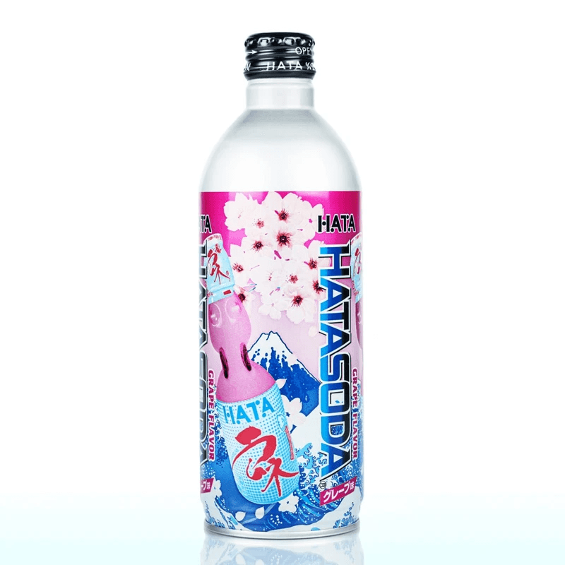 Hatakosen Ramune Hata Soda druif 500 ml