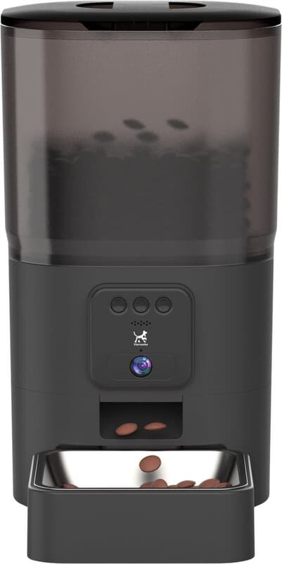 Viervoeter Feed - Automatische voerbak 6 L - Kat en hond - Automatische voerbak met app & audio - Zwart