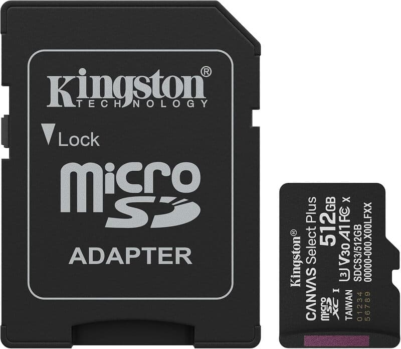 Kingston Canvas Select Plus - microSDXC Geheugenkaart - 512GB - UHS-I U3 V30 - 150 MB/s