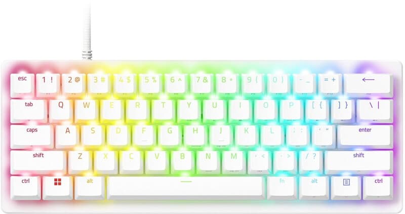 Razer Huntsman V3 Pro Mini toetsenbord - wit - Amerikaanse Qwerty-indeling
