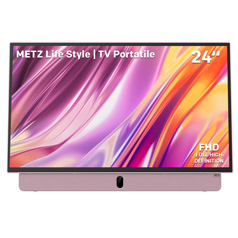 METZ Draagbare tv 24MPE7300Z Batterij binnen, Goolge tv Roze