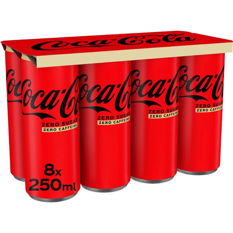 Coca-Cola Zero Sugar Zero Caffeine Frisdrank - 8 x 250 ml