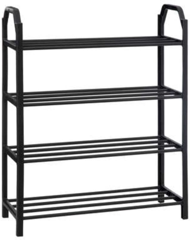 5five Schoenenrek - Staand rek voor 8 paar - Zwart, 50 x 18,5 x 64 cm