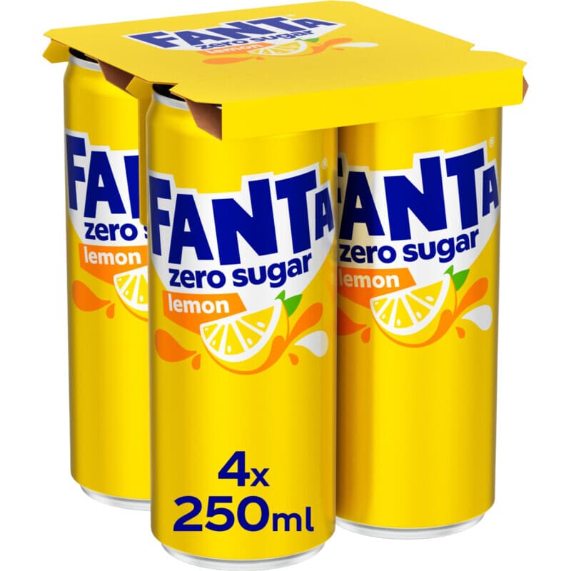 Fanta Lemon Soda - 4 x 250 ml