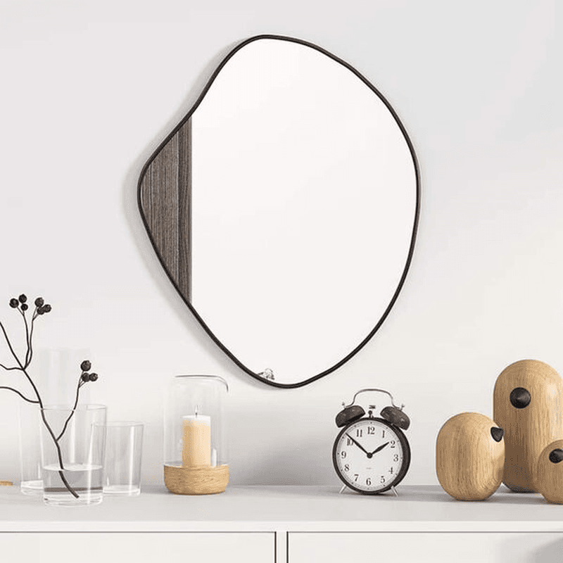 vidaXL - Wandspiegel - 50x40 - cm - zwart