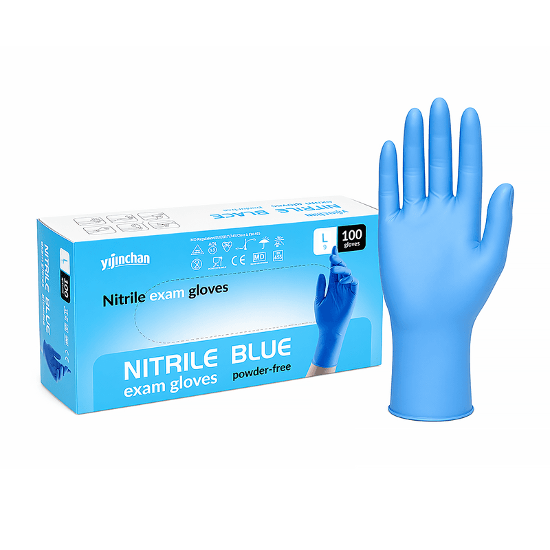 YIJINCHAN Blauwe Nitril Handschoenen Maat L (100 Stuks)