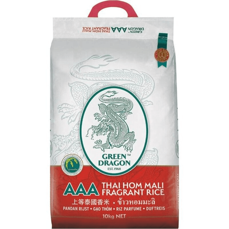 Groene Draak Geurende Thaise Jasmijnrijst 10kg | Thaise Hom Mali | AAA