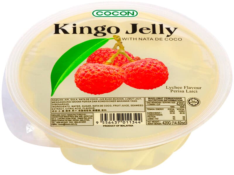 Cocon Kingo lychee jelly met nata de coco 420 g