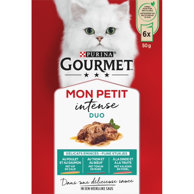 Gourmet Mon Petit Intense Duo mengsel vlees&vis 6 x 50 gr