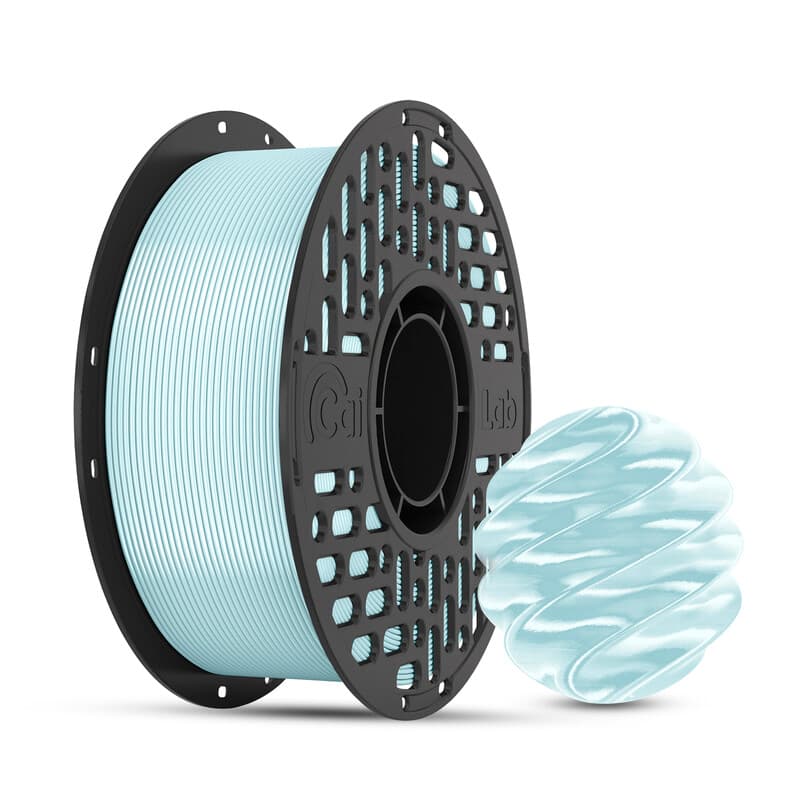 CAILAB PLA Silk 3D-printer Filament, Effen kleur - Crèmeblauw