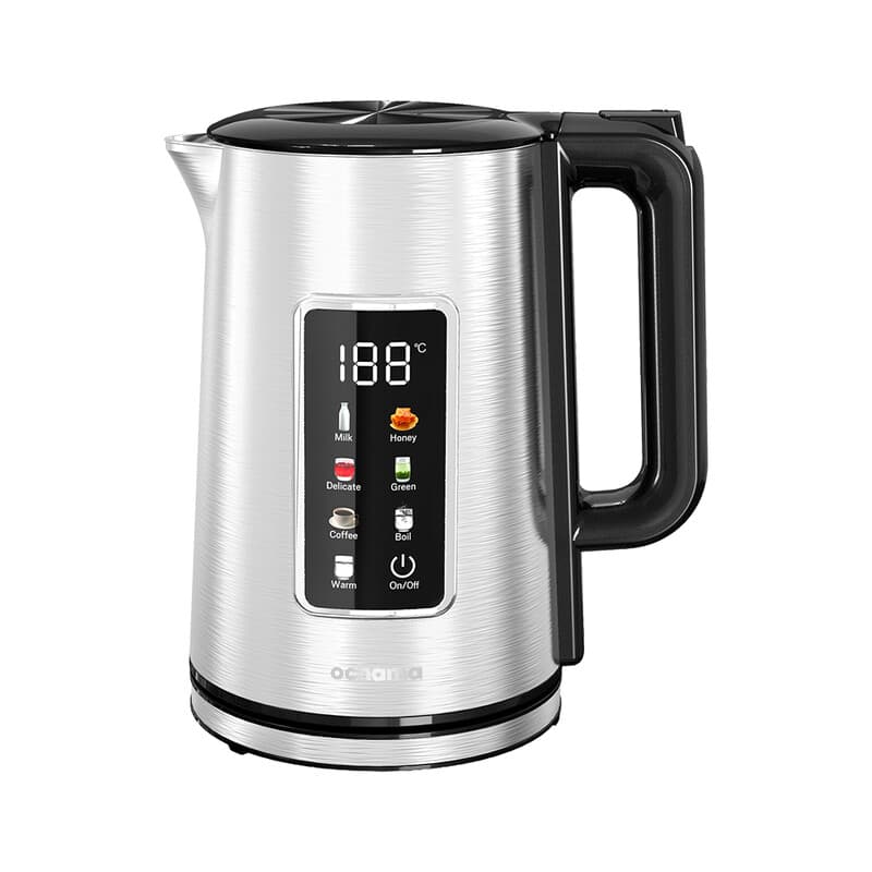 ochama Waterkoker 1,7L, 2100W Snelkoken, Dubbelwandig Geïsoleerd Ontwerp, Kleurendisplay, 50Hz