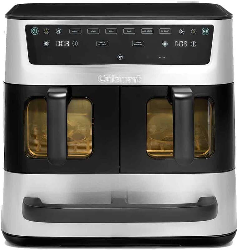 Cuisinart - Tri Zone 13,6 L Airfryer & Oven - 3 zones Heteluchtfriteuse (2x4,3 L + 5 L) - 9 functies - Sync Cooking - PFAS-vrije keramische coating - 2520 – 3000W - Grijs