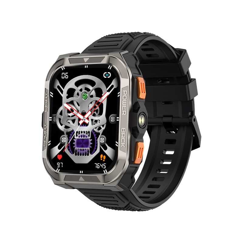 Blackview W80 Pro - Smartwatch - Bluetooth 5.3 - 900 mAh - IP68 Zwemmen - LED-zaklamp - Stappenteller - Slaapmonitor - Saturatiemeter - Zwart
